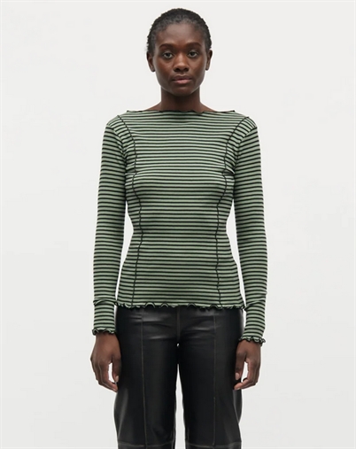 Mads Nørgaard - Stripe Siri Trøje - Sea Spray/Black